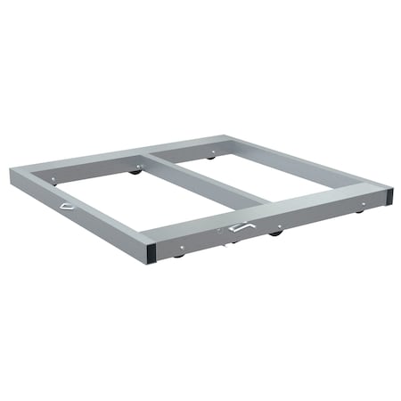 Vestil Aluminum Pallet Dolly With Floor Lock 42 In. x 48 In. 4,000 Lb. Capacity Silver DOL-4248-6NT-FL